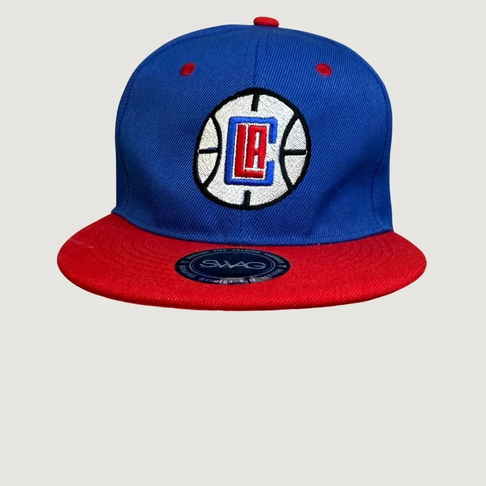 SWAG LA Clippers Snapback Hat Blue Red NBA Basketball Flat‎ Brim Cap Mens